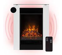 KLARSTEIN Studio 5 Electric Fire - Electric Fireplace, Electric Fire Place, Fan, Heater 900/1800 W, Weekly Timer, Flame Illusion, 5 Brightness Levels, 2 Levels, Modern Design - White