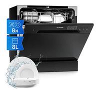 Klarstein Table Top Dishwasher, 8 Place Setting Mini Dishwasher, Quiet Operation Countertop Dishwasher w/ 6 Washing Programs, Compact Tabletop Dishwasher, Easy To Install Homes/Office Small Dishwasher