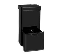KLARSTEIN Touchless - Black Stainless Steel Rubbish Bin, Sensor Bin, 72-Litre Volume in 4 Containers: 43 & 2 x 12.5 Litres, Organic Waste Bucket with Lid: 4 Litres, Automatic Opening & Closing, Black