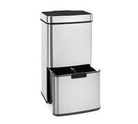 KLARSTEIN Touchless Sensor Bin, 72 Litre Capacity in 4 Compartments: 43 & 2 x 12.5 Litres, Bio Bin with Lid: 4 Litres, Touchless Automatic Opening and Closing, Silver