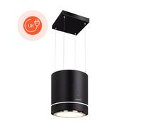 Tron Ambience Island Cooker Extractor Hood Ø38cm Recirculation 540m³ / h LED Black