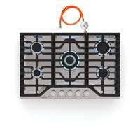 Klarstein Turbocast Gas Hob, 5-Burner Stainless Steel Cooktop, 3.4kW Wok Burner, Cast Iron Pan Holders, Electric Ignition & Safety Shut-Off, LPG Conversion Kit, 750x100x500mm