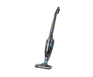 Klarstein TurboHybrid - Cordless Vacuum Cleaner, Bagless Cyclone Rechargeable Vacuum, LED Light, 2 Suction Levels, Space Saving, Cordless Hoover w/Nozzles and Charging Station, Anthracite Blue
