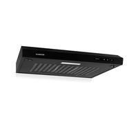 Klarstein UW60BL - Cooker Hood, Under-Cabinet Hood, Extractor Wall Energy Efficiency Class C, 60 cm, Exhaust/Recirculation Mode, up to 210 m³/h max., Stainless Steel, Black