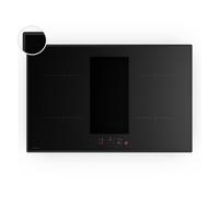 Klarstein Velaire Induction Hob with Extractor - 80cm, 4-Zone, 8400W Boost, Integrated Downdraft Extractor, Touch Slider, Timer, Child Lock, Pan Detection, Black Glass Surface