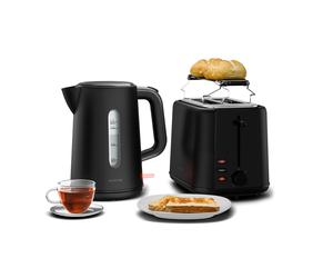 Klarstein Velaire Breakfast Set 800W Toaster 1.7L 2200W Kettle Black