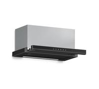 Klarstein Velaire Cooker Hood, 60cm Telescopic Kitchen Hood with Touch Control, 896 m³/h Airflow, Energy Class A++, Quiet DC Motor, LED Lighting, Carbon Filters, Matte & Glossy Design, Black