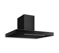 Klarstein Velaire Cooker Hood 90cm - 595 m³/h Airflow, A++ Energy, Touch Control, LED Lighting, Quiet, Dishwasher-Safe Filter, Wall-Mount, Recirculating & Ducted, Black