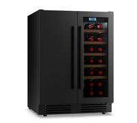 KLARSTEIN Velaire Dual Zone Wine & Beverage Fridge - 126L Under-Counter Cooler, 21 Wine Bottles, UV Glass, 39 dB, Touch Control