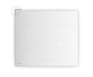 Klarstein Velaire Induction Hob - 4-Zone Built-in Induction Hob, 7000W Boost, Touch Slider, Timer, Child Lock, Residual Heat Indicator, Ceramic Glass, 60cm, White