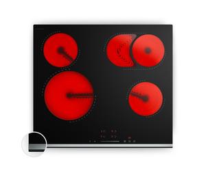 Klarstein VeroSteel 60cm 4 Ring Ceramic Hob Black