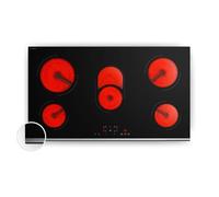 Klarstein Verosteel 91cm Ceramic Hob - 5-Zone Electric Hob, Touch Slider, 8400W, Timer & Child Lock, Residual Heat Indicator, Easy-Clean Glass Surface, Minimalist Kitchen Cooker Hob