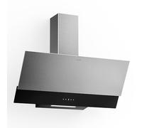 Klarstein Verosteel Angled Cooker Hood 90cm - 624 m³/h, A++ Energy, Touch Control, LED Lighting, Quiet, Stainless Steel & Glass, Extractor Hood, Ducted/Recirculating