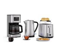 Klarstein Verosteel Breakfast Set Toaster, Kettle, Coffee Machine Stainless