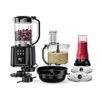 Klarstein Verosteel Food Processor with Blender - 1200 W Multifunction Kitchen Machine, 2 L Bowl, 1.75 L Blender, 10 Speeds, 6 Programs, Juicer & Meat Grinder