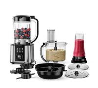 Klarstein Verosteel Food Processor with Blender - 1200 W Multifunction Kitchen Machine, 2 L Bowl, 1.75 L Blender, 10 Speeds, 6 Programs, Juicer & Meat Grinder