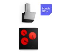 Klarstein Verosteel glass ceramic hob + Verosteel chimney hood | 45 cm