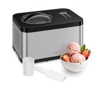 Klarstein Verosteel Ice Cream Maker - 1.5L, Compressor, 150W, Ice cream, Slushie, Yogurt & Sorbet, Touch Display, 4 Programmes Silver