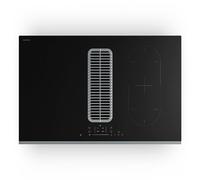 Klarstein Verosteel Induction Hob with Extractor - 80cm, 4-Zone, 7400W, Integrated Downdraft Extractor 590m³/h, Touch Slider, Timer, Child Lock, Pan Detection, Black Glass