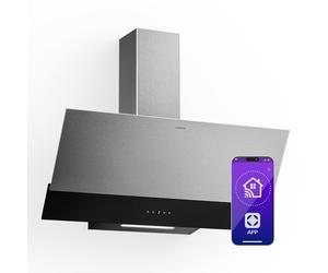 Klarstein Verosteel Smart 90cm Angled Cooker Hood Stainless Steel