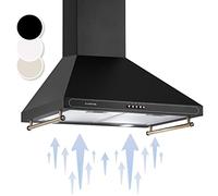 Klarstein Victoria 60cm Angled Extractor Fan for Kitchens - Cooker Hood w/Dishwasher Safe Aluminium Grease Filter, Quiet 630m³/h Airflow, LED Lighting, Wall Mounted Extractor Hood
