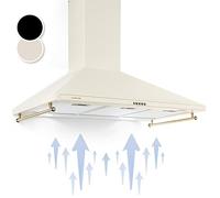 Klarstein 90cm Angled Extractor Fan for Kitchens, Exhaust Fan Hood w/Dishwasher Safe Aluminium Grease Filter, Quiet and Powerful 645m³/h Airflow, LED Lighting, Degreasing Hood