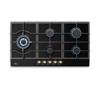 Klarstein Gas Cooker, 5 Burners Gas Hob, 11100W Built in Five Ring Electric Hob, Campervan Cooktops Gas Cookers, Stainless Steel Glass Top Wok Burner, 5 Ring Kitchen Stoves LPG Cooker Gas Burners