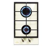 Victoria Domino gas hob 2-flame Sabaf burners glass ceramic retro look