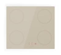 Klarstein Victoria Induction Hob - 4-Zone Built-in Electric Induction Cooker, 7000W with Boosters, Slider Control, Timer & Child Lock, Cream Ceramic Glass, 59cm Design