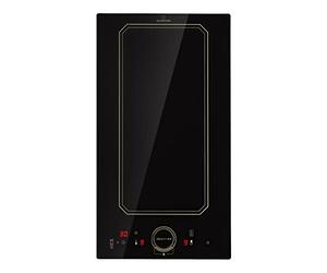 Klarstein Victoria Induktion Domino Black Induction Hob, 3500W Electric Hob Induction Cooker, 2 Ring Electric Pan Hob, Built-In Table Top Cookers w/ 2 Hobs, Touch Control, Induction Heater