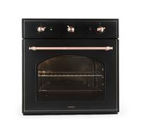 Built-in Oven Grill Baking 55L Retro Glass Front Timer Kitchen 3 Function Black [EEK: A]