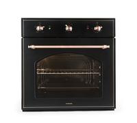 Klarstein Vilhelmine Built-In Electric Oven, 55 L Capacity, Vintage Design, 3 Operating Functions, Top & Bottom Heat, Cooking Timer, Energy Class A, Stainless Steel, Black-Copper