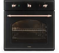 Klarstein Vilhelmine - Built-in Oven, Electric Oven, 55 Litre Capacity, Vintage Design, 3 Operating Functions, top and Bottom Heat, Cooking Timer, Stainless Steel, Black and Copper