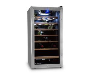 Klarstein Vinamour 43cm 26 Bottles Freestanding Wine Fridge Silver