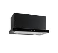 Klarstein Vinea pull-out extractor hood with 610 m³/h max. exhaust air flow rate, flat screen hood installation, under-cabinet, extractor 60 cm wide, lighting, aluminium grease filter, black