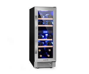 Klarstein Vinovilla 29.5cm 17 Bottles Built-Under Dual Zone Wine Fridge Silver