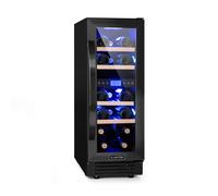 Klarstein Vinovilla 30cm 17 Bottles Under-Counter Dual Zone Wine Fridge Black