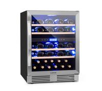 Klarstein Vinovilla 60cm 43 Bottles Under-Counter Dual Zone Wine Fridge Silver