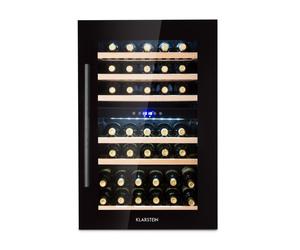 Klarstein Vinsider 59.2cm 41 Bottles Built-In Dual Zone Wine Cooler Black