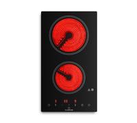 Klarstein Vitroceramic Hob, 3000 Vitroceramic Cooker, 2 Ring Electric Pan Hob, Free Standing Table Top Cookers, Modern VTC Heater Cooktops, Hot Plates for Cooking