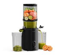 Klarstein Wavyn Slow Juicer - 300W Masticating Juicer, 130 mm Wide Feed Chute, 55 RPM Cold Press, BPA-Free Black