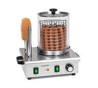 Klarstein Wurstfabrik Pro 550 Hot Dog Maker - 550 Watts, 2 Heating Spits, Temperature Controller 30-100 ° C, Glass Cylinder: Ø 20 cm, Stainless Steel Cage: Ø 17 cm, Stainless Steel Casing, Silver