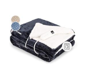 Klarstein XL Electric Blanket Throw, 180x130 cm Electric Heated Throw Blanket, Machine Washable Double Sided Heated 9 Heating Levels, Auto-Off Timer for Sofa & Beds