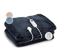 KLARSTEIN XXL Electric Blanket Throw, 200x180 cm Electric Heated Throw Blanket, Machine Washable Double Sided Heated Blanket, 9 Heating Levels, Auto-Off Timer Electric Throw Blanket for Sofa & Beds