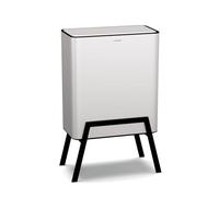 Klarstein Yuma Kitchen Bin - 30L Capacity with Odour Filter, Push-Button, Removable Inner Bin, Stylish Legs, White