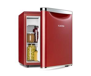 KLARSTEIN Yummy - Refrigerator with freezer compartment, refrigerant: R600a, 42 dB, 1 x wire shelf, including drip tray, 45 L, freezer compartment: 3 liters, refrigerator: 42 L, red