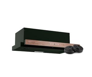 Klarstein ZenFusion Built-in Cooker Hood, 60cm Kitchen Hood with Telescopic Extractor, 400 m³/h Air Flow, Energy Efficiency A, Touch Control, Quiet Operation, LED Lighting, Black