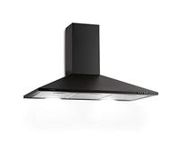 Klarstein Zugspitze 90 Extractor Hood - Wall Hood, Wall Extractor Fan, 65 W, max. 310m³ / h Exhaust air Output, Extract air/circulating air, Grease Filter, Black