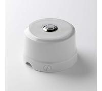 Klartext Belle ÉPOQUE 48v Vintage Style Push Button for Installation with Textile Cable - Fine Bone China - White Gloss