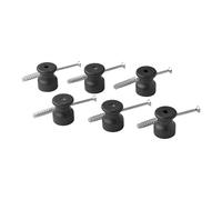 Klartext Belle ÉPOQUE Vintage Style Insulators for Installation with Braided Textile Cable, Fine Porcelain Handmade, Matte Black, Ø20 mm, 6 Pieces